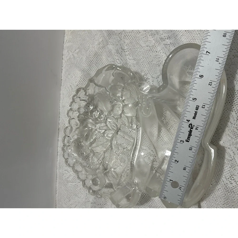 Clear Glass Boot Candy Dish with Grapes‎ and Berries Holiday Decor